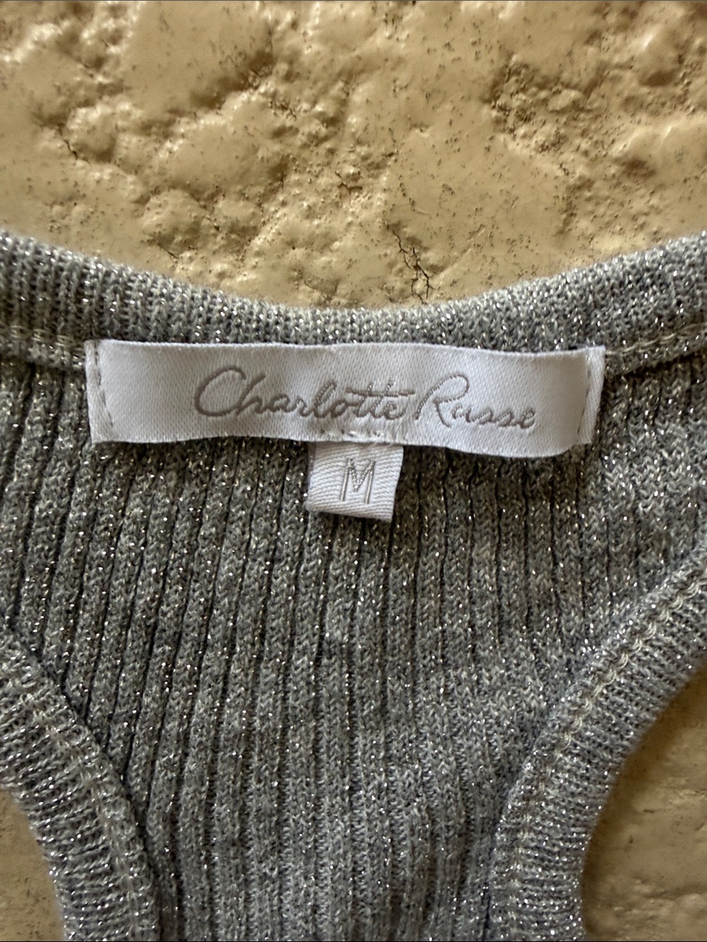 Club Monaco Gray Ribbed Racerback Tank Top - Picture 2 of 7